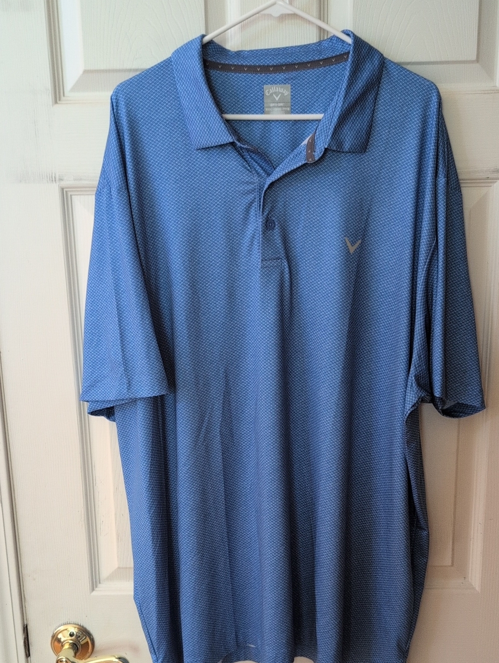 Callaway Men's Light Blue Micro-Pattern Golf Polo 3XL